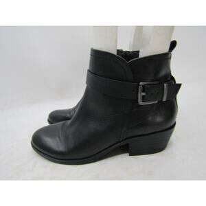 Vince Camuto Womens Sz 6 M Black Leather Zip Fashion Ankle Boots Booties